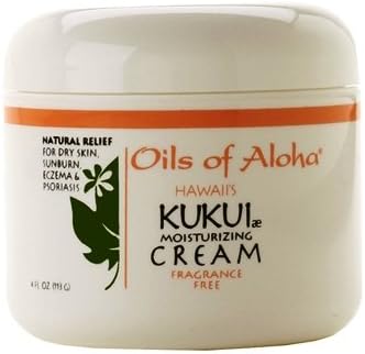 Hawaiian Kukui Nut Oil Of Aloha Cream Fragrance Free 4 oz. Jar