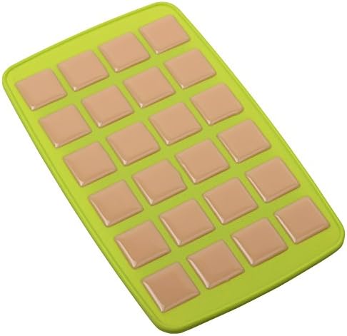 24 Cavity - Square Silicone Ice Cube Tray Molds Chocolate Candy Mold Ice Maker / Make Amazing 1.1 Inches Square Ice Cubes (24-Tender Shoots)