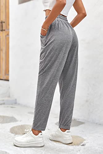 WOMEN’S CASUAL HAREM PANTS ELASTIC HIGH WAISTED LOOSE COMFY STRETCHY LOUNGE PAJAMA PJ PANTS