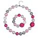 ICObuty Chunky Bubblegum Necklace and Bracelet Set for Kids Girls (Flower)