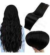 Full Shine 18 Inch Human Hair Tape In Extension Color Off Black 1B Tape In Remy Human Hair Extens...