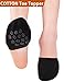 VERO MONTE 6 Pairs Womens Toe Topper Socks - No Show Half Socks (6-9, Black) 46121