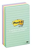 Post-it(R) Notes, 4 in x 6 in, Marseille Collection, Lined, 5 Pads/Pack, 100 Sheets/Pad (660-5PK-AST)