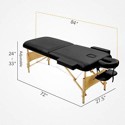 Uenjoy Massage Table 84'' Professional Folding Massage Bed Deluxe Model