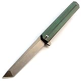 Eafengrow EF219 Tactical Folding Knife D2 Blade Knives Titanium Handle Knife,8.2 inch Pocket Knife Outdoor Tool EDC Camping Knife (dark green)