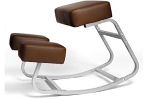 Sleekform Ergonomic Kneeling Chair - Rocking Desk Stool for Comfortable Home Office Posture Support - Metal, Heavy Duty, Easy to Clean Cushions