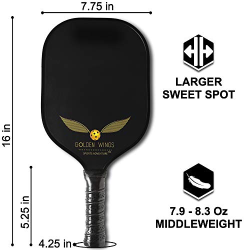 Pickleball Paddle Set Of 2 Graphite Pickleball Racket + 4 Pickle Balls Composite Fiberglass