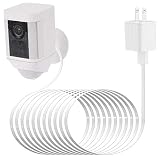 Power Adapter Compatible Ring Spotlight Cam Battery, with 25Ft/7.5m Weatherproof Outdoor Cable to Continuously Charge Your Home Security Camera, No Need to Change The Batteries(White)