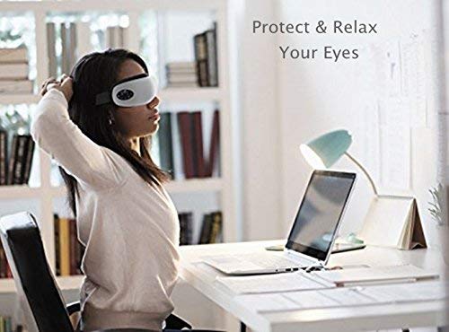 Eye Massager Machine - Electric Eyes Relax Therapy with Wireless Digital Heat Music Relief Rechargeable Vision Care Device