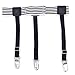Daffnis Mens Shirt Stay Garter Adjustable Stripe Suspenders Non-slip Locking Clamps Black
