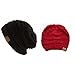 Trendy Warm Chunky Soft Stretch Cable Knit Slouchy Beanie Skully HAT20A (2 PACK RED/BLACK)