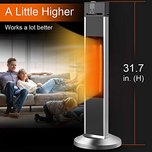 TRUSTECH Patio Heater Space Heater Electic Infrared Heater w/Remote, 24