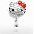 Grinch Id Badge Holder LOVEKTTY - 3D Hello Cute Blnged Out Purple Bow Ktty Nspred Rhnestone Badge Reel/Name... Hello Kitty Badge Holder Retractable Clip