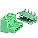 SamIdea 9Pairs 4Pole 5.08mm Plug Type Pitch PCB Mount Screw Terminal Block Kit with Right Angle Pin, AC 300V 15A(IEC)/10A(UL)
