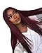 Wine Red Lace Front Wigs Synthetic Burgundy Synthetic Wigs for Women Long Straight Lace Wig Heat Resistant 24 Inch