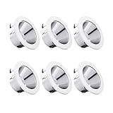 SGL 4'' White Baffle Recessed Can Light Trim for Line Voltage Recessed Lighting, Open Reflector Trim/trims, Fit Halo/Juno Remodel Recessed Housing, Contractor's 6 Pack