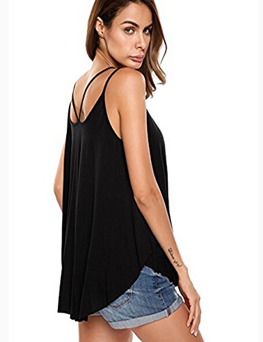 image for Halife Tunic Camisole, Womens Flare Hem Flowy Top Casual Spaghetti Str