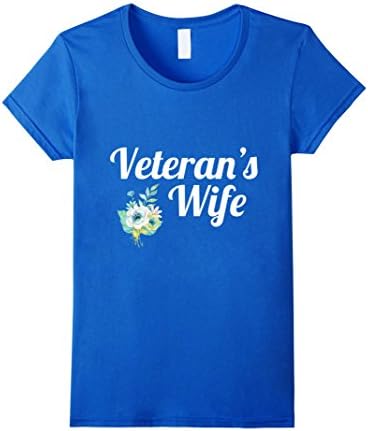 Women's Veteran's Wife T shirt for Proud Military Spouses Small Royal Blue