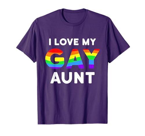 I Love My Gay Aunt LGBT Lesbian Auntie Rainbow T-Shirt