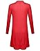 BIADANI Women Long Sleeve Classic Lightweight Open Front Jersey Cardigan Red Large