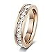 Womens Stainless Steel Rose Gold Wedding Ring Channel Set Cubic Zirconia Engagement Eternity Band for Her (7)