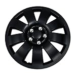 TuningPros WSC-721B16 Hubcaps Wheel Skin Cover 16-Inches Matte Black Set of 4