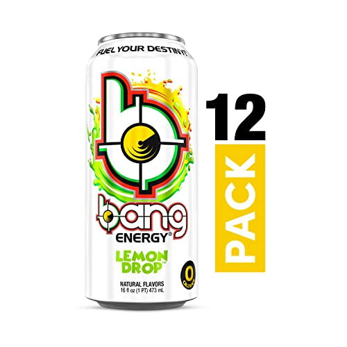 Bang Energy Lemon Drop, SugarFree Energy Drink, 16 Ounce (Pack of 12) Pricepulse