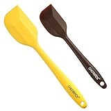 CHEFMADE 2PCS Silicone Spatula Set, Non-stick Heat Resistant Stainless Steel Inner Core, FDA Approved For For Baking, Mixing, Basting & Marinating 10.9