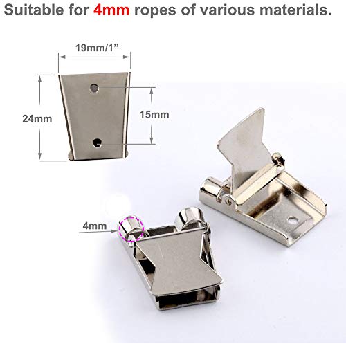 Bolo Tie Accessories, DIY Metal Collar Ornament Rope Buckle Adjustable (Sizes Mix)