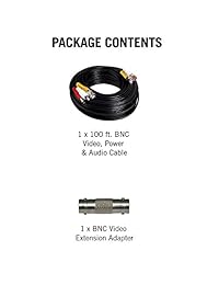 Night Owl 100 'empotrado en pared Estimada Power de vídeo audio Extension Cable, Negro (cab-ul2 100 VPA)