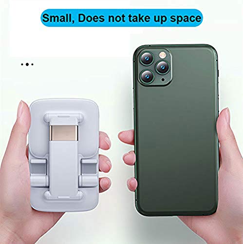 Upgraded Foldable Cell Phone Stand, Angle & Height Adjustable Cradle Dock Desktop Holder with Stable Anti-Slip Design Compatible with 4.7-10.5in iPhone/iPad/Samsung Galaxy/Ebook Reader (White-A)
