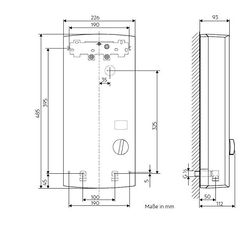 AEG elektronischer Durchlauferhitzer DDLE LCD 18 kW, gradgenaue Temperaturwahl, LC-Display, Festanschluss 400V, VDE geprüft, 222392 6