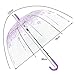 Tdogs Clear Umbrella with 100 Pcs Romantic Flowers,Bubble Dome Transparent Cherry Automatic Windproof Rain Umbrellas for Wedding