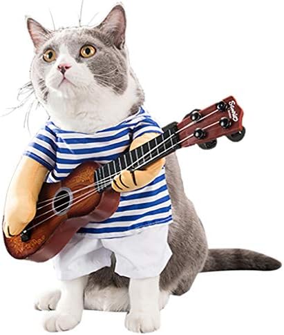 Nerhaily ペット服 コスプレ ギター クリスマス ソフト ギフト 小型犬 中型犬 変身服 面白い かわいい かっこいい コスチューム 猫服 犬服 出掛け 散歩 コスプレ服 クリスマスプレゼント Tarunniketanpublicschool Com