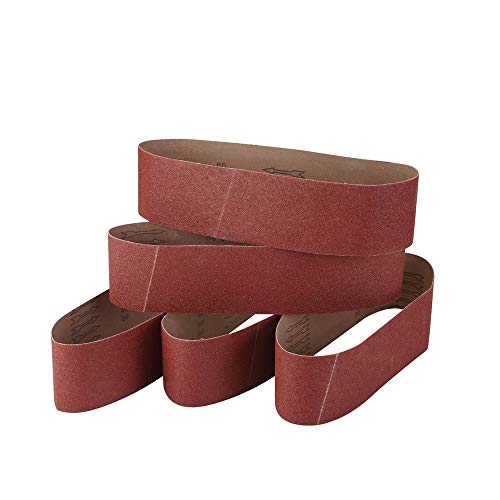 4 Inch x 36 Inch Sanding Belts, 60/80/120/240/320 Grits, Belt Sander Tool for Woodworking, Metal Polishing, 5 Pack Aluminum Oxide Sanding Belt