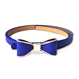 TopTie Women Skinny Waist Belt, Cute Bow Buckle Belt-Royalblue