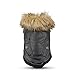 LESYPET Dog Leather Jacket Small Breed, Waterproof Dog Coat Double Layer with Fleece Lined for Puppy Cats, Doggie Jacket Winter Coat in Cold Weather, Black S
