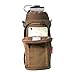 yisibo 40 oz Water Bottle Pouch Carrier Holder Coyote Brown Khaki with Handle & Shoulder Strap for Hydro Flask Bottles with Pockets Embroidered Badge Patches