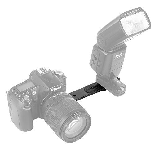 image for pangshi Camera Hot Shoe Extension Bar Mount Dual Flash Light Bracket f