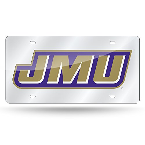 Rico Industries NCAA James Madison Dukes Laser Inlaid Metal License Plate Tag, Silver