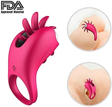 Msder Men's Power Toy Strong Vibration Delay Ring Silicone Massage Ring (Color : RED)