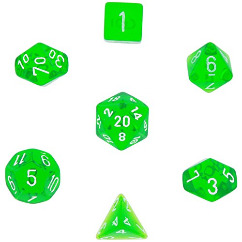 Chessex Polyhedral 7-Die Translucent Dice Set - Green