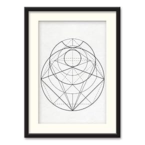 Black Paper Framed Canvas Wall Art for Living Room, Bedroom Abstract Geometric Canvas Prints for Home Decoration Ready to Hanging - 23x31 inches