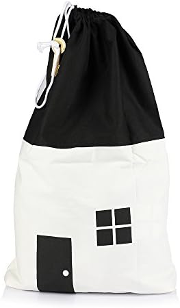 Organic Cotton Canvas Drawstring Storage Bag - Yhouse Thicker &amp; Multipurpose Large Kids Toys Organizer Bags for Home Laundry (White)