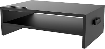 GRIFEMA GB1052 Wood Monitor Stand Riser with Smartphone Holder 2 Tier