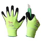 GYC Gloves Cut Resistant Gloves Safety Work Gloves - Level 5 Cut Protection, 10 Pairs Pack - High Performance Dexterity & Breathability, Comfortable(TGM-763YF/ EXTRA LARGE, 10 Pairs)
