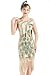 BABEYOND 20's Vintage Peacock Sequin Fringed Party Flapper Dress (Beige, Small) primary