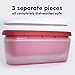 Set of 2, Ice Cream Containers for Homemade Ice Cream - 1.5 Quart Each, Reusable Freezer Storage Containers - Red