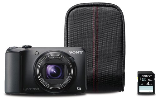Sony Cyber-Shot DSCH90/BBDL 16.1MP Camera with 16x Optical Zoom (Black Bundle)