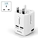 Insten Universal Worldwide Travel Adapter Wall Charger Power Plug AC Adapter with Dual USB Charging Ports for US/EU/UK/AU International Cellphone Laptop, White